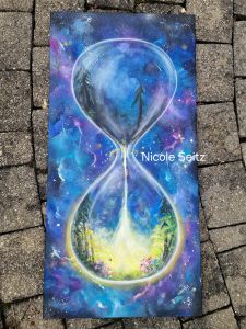 Leinwandbild (Original) * Sanduhr "Neue Welt" * 50 x 100 cm * Universum